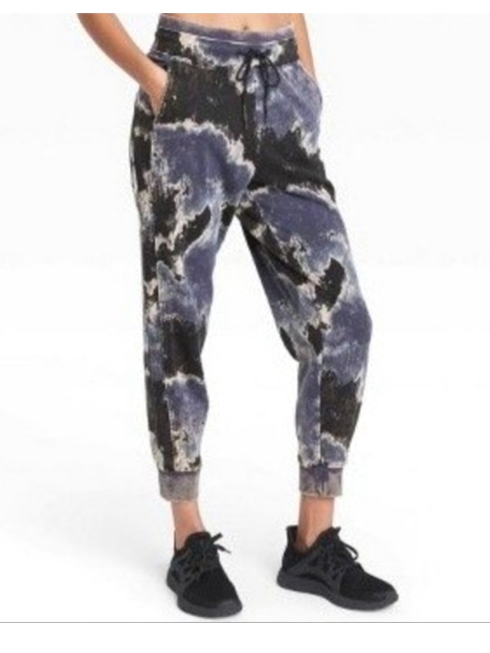 Tie-Dye Jogger Pants in Black and Purple